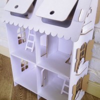 Кукольный домик из картона Четыре комнаты