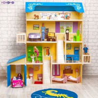 Кукольный домик для Барби Лира (28 предметов мебели, 2 лестницы, гараж)