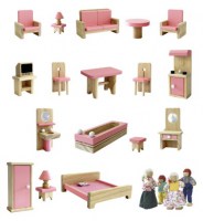Кукольный домик Флоренция с мебелью и куклами, 70x40х85 см,  от Craft